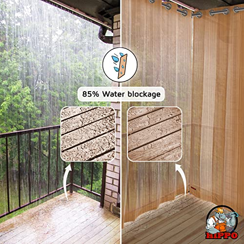 HIPPO Outdoor Balcony Sun, UV & Dust Protection Curtain HDPE Light Filtering 150 GSM Eyelet/Grommet Curtains for Home, Garden, Patio, Varanda, Hotel (Beige-Brown, 3FTX9FT, 2 PC) - Image 3