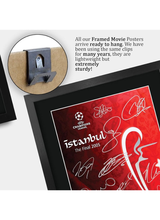 HWC Trading HWC Trading Liverpool 2005 Champions League Final Programme Poster The Team Signed 16 x 12 inch Framed Gift Printed Autograph Football Print Photo Picture Display - 16" x 12" Framed  - Image 5