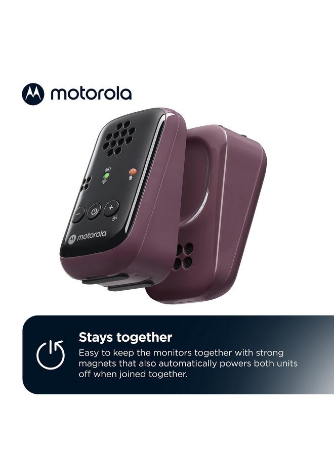 Motorola Nursery جهاز مراقبة الأطفال Motorola PIP12 للسفر، جهاز مراقبة الأطفال المحمول بالصوت فقط مع بطاريات قابلة لإعادة الشحن، لا يحتاج إلى اتصال واي فاي أثناء السفر، أمان طويل المدى للأطفال، يتضمن حقيبة سفر مقاومة للماء - Image 2