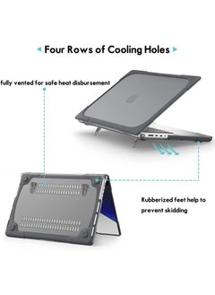 Captaintech MacBook Pro 16 Inch Case 2021 2022 A2485 M1 Pro / M1 Max/2023 M2 A2780 Heavy Duty Hard Shell Bumper Dual Layer Protective Cover with Fold Kickstand for MacBook Pro 16 with Touch ID  - Image 3