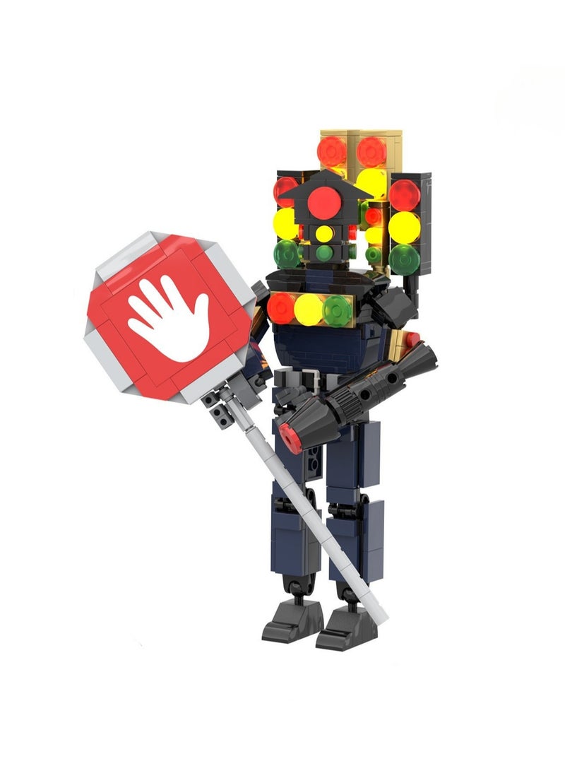 Loquat Children's Self-assembly Small Particle Toy Building Blocks Titan Traffic Light Man Model Hand - Image 1