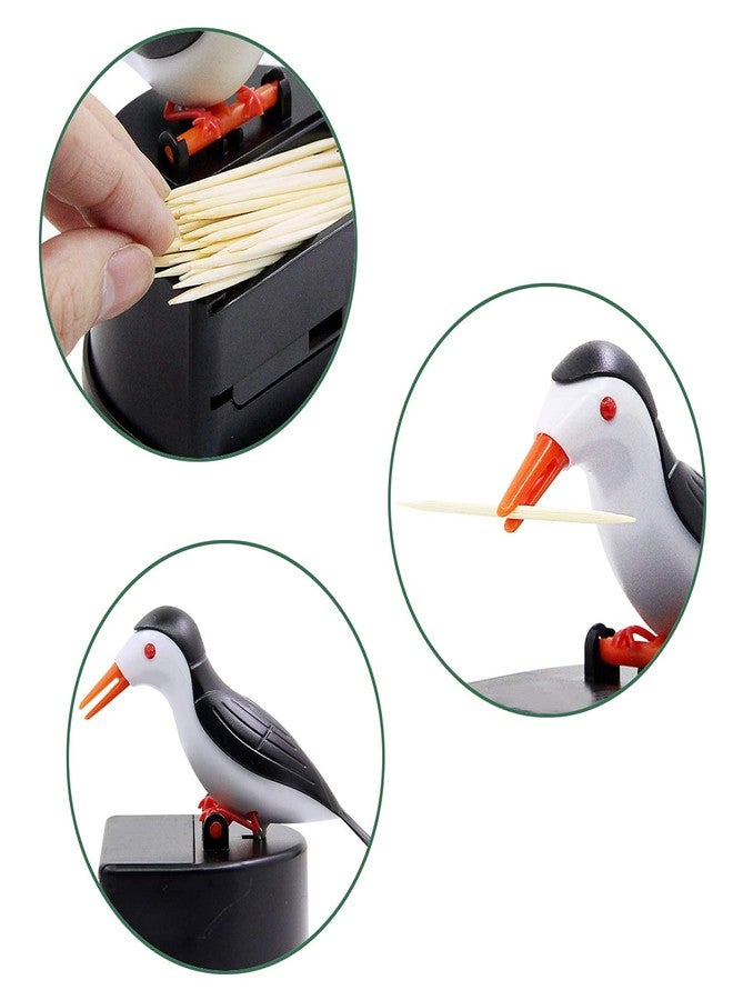 Jucaifu Little bird toothpick dispenser, creative push-type toothpick bird dispenser, toothpick holder. (black) - Image 5