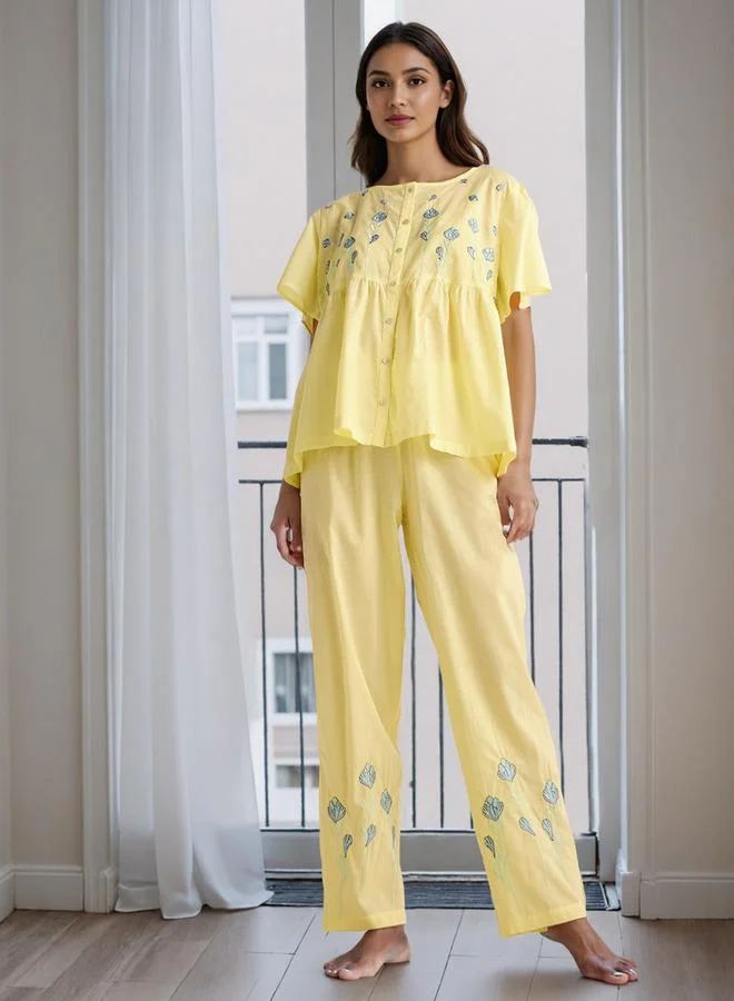 Splash FAV Embroidered Pyjama Set