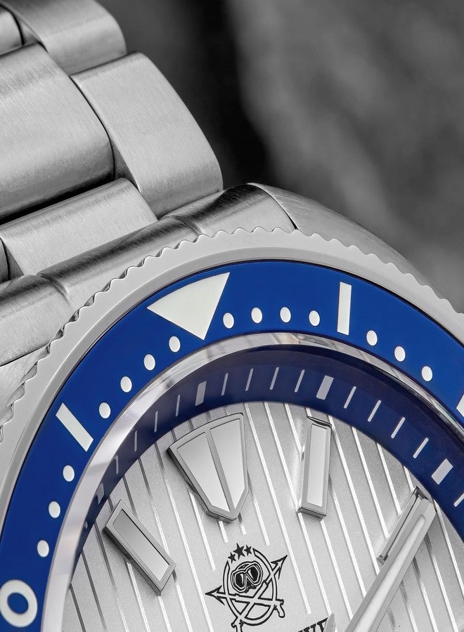 ADDIESDIVE Thin 12 MM Dive Watches for Men Sapphire Crystal Waterproof 200 M Date Display Ceramic Bezel Quartz Analog Diver Watch, AD2507 whiteblue - Image 5