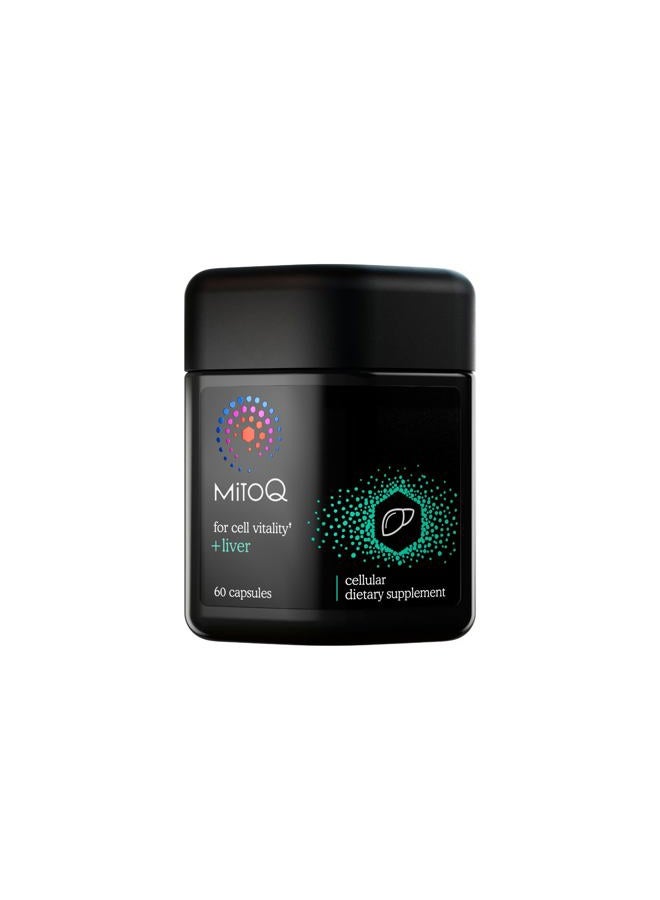 MitoQ +Liver Premium CoQ10 Antioxidant - Contains Mitoquinol Mesylate, Choline, Milk Thistle, Selenium - Supports Metabolism, Liver Health, Body's Natural Detoxification & Cell Vitality (60 Capsules) - Image 1