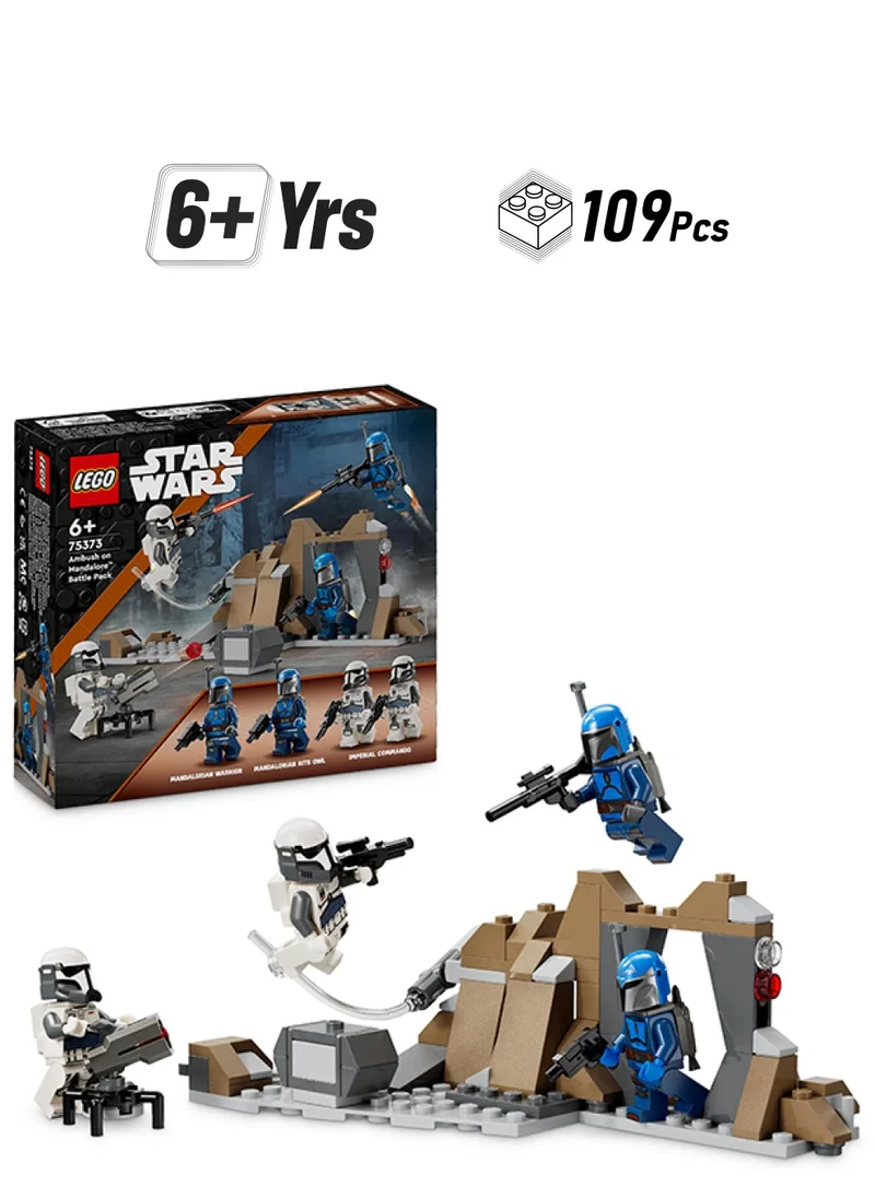 ليغو Star Wars: The Mandalorian Ambush On Mandalore Battle Pack, Kids’ Adventure Building Toy, Collectible Brick-Built Playset, Gift Idea For Boys And Girls Aged 6 And Over (109 Pieces) 75373