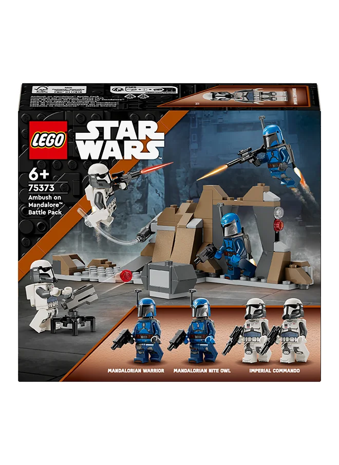 ليغو Star Wars: The Mandalorian Ambush On Mandalore Battle Pack, Kids’ Adventure Building Toy, Collectible Brick-Built Playset, Gift Idea For Boys And Girls Aged 6 And Over (109 Pieces) 75373