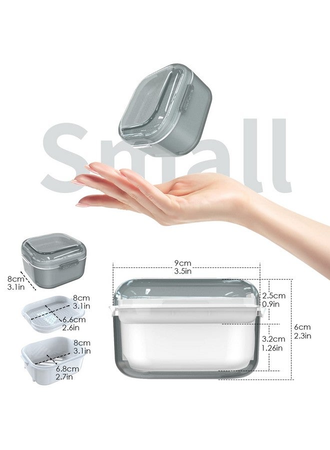 ARGOMAX Denture Case, Denture Cup for Soaking Dentures(Not Leak-Proof), Thorough Cleaning of Dentures, Retainer, Mouthguards, Clear Braces (Grey). - Image 3