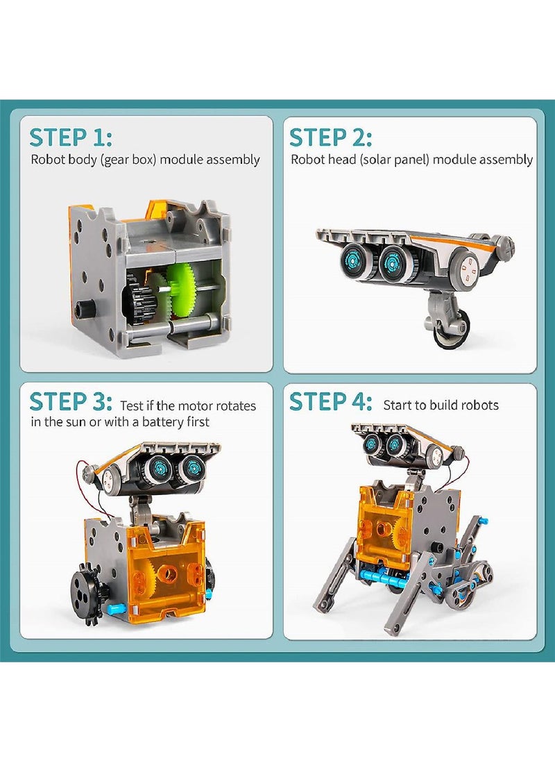 null - 12 In 1 Children's Solar Robot Toy Diy Assembly Construction Science Learning Educational Experiment Kit - Image 1