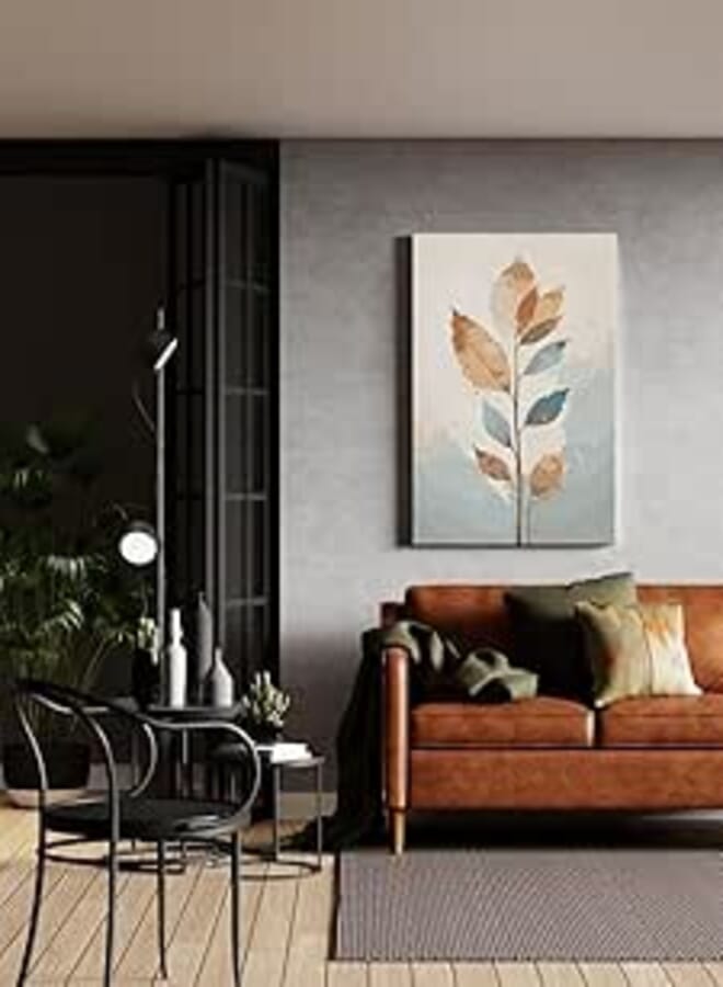 Home Gallery Boho Abstract Leaf Printed Canvas wall art 60x40 