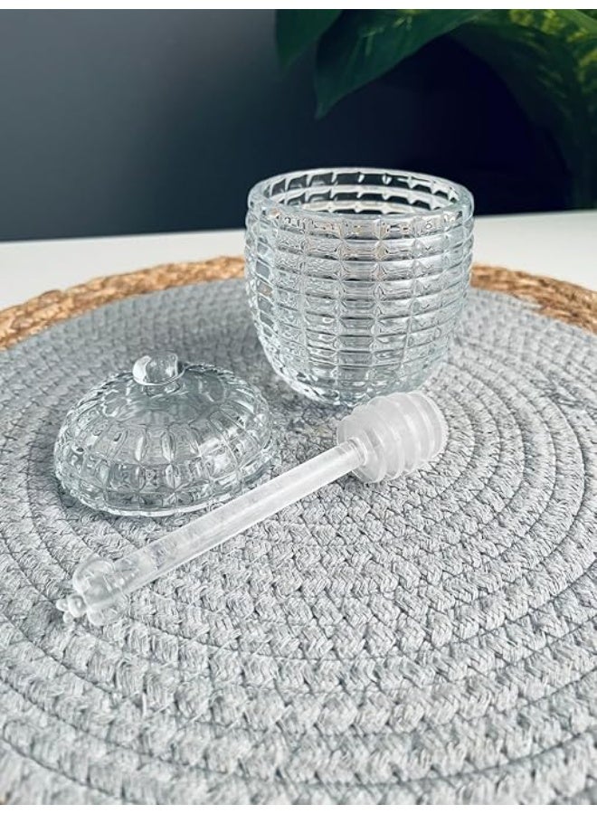 برطمان عسل زجاجي برطمان عسل زجاجي 500 مل + ملعقة زجاجية - Image 1