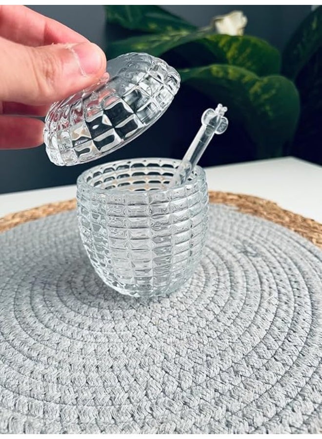 برطمان عسل زجاجي برطمان عسل زجاجي 500 مل + ملعقة زجاجية - Image 2