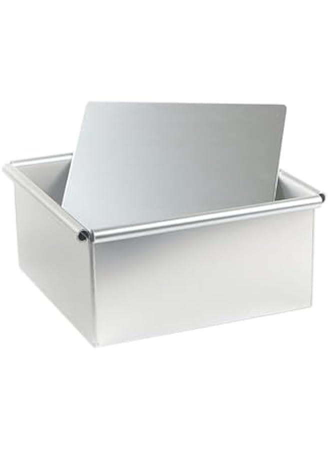 HOOKOR 10 Inch Square Cake Pan, Stainless Steel Layer Cake Baking Pans, Non-Toxic & Healthy, Mirror Finish & Dishwasher Safe,Easy Clean (10 inches) - Image 1