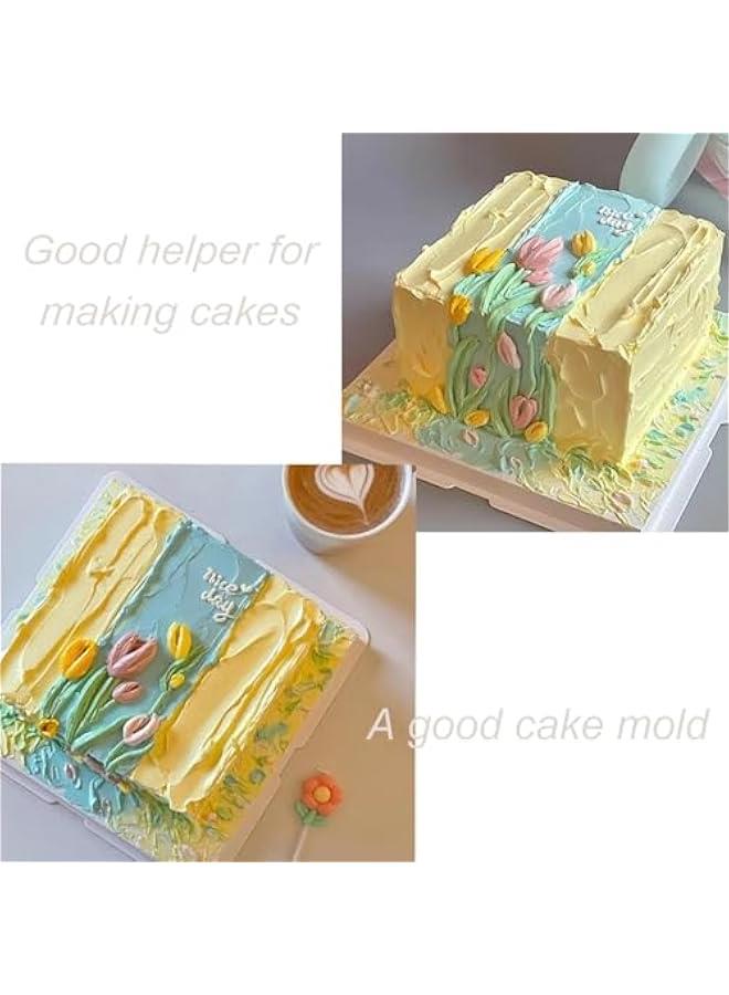 HOOKOR 10 Inch Square Cake Pan, Stainless Steel Layer Cake Baking Pans, Non-Toxic & Healthy, Mirror Finish & Dishwasher Safe,Easy Clean (10 inches) - Image 4