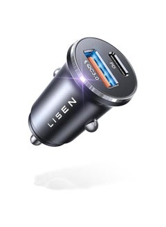 Lisen USB C Car Charger 54W, [Compact Metal] USB Cigarette Lighter Adapter, Dual Port 12V/PD 36W Fast Charging Car Charger USB C Car Adapter for iPhone 15 14 13 12 Pro Max  - Image 1