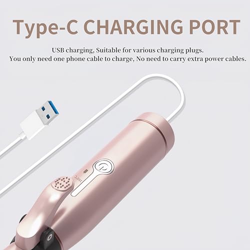 MARSKE Cordless Curling Iron, Mini Curling Iron, Travel USB Rechargeable Ceramic Curling Wand,Hair Straightener and Curler 2 in 1, Mini Flat Iron with 3 Temp Setting, Curlers for Short Hair - Image 2