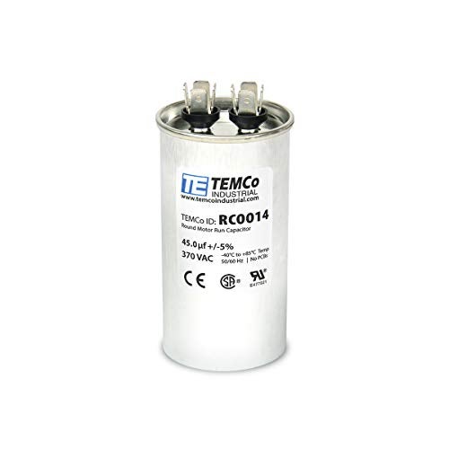 TEMCo Industrial TEMCo 45 uF Run Capacitor CBB65, 45 MFD, 370V, Round, 50/60Hz | for HVAC AC Fan, Motor, Blower Applications - Image 3