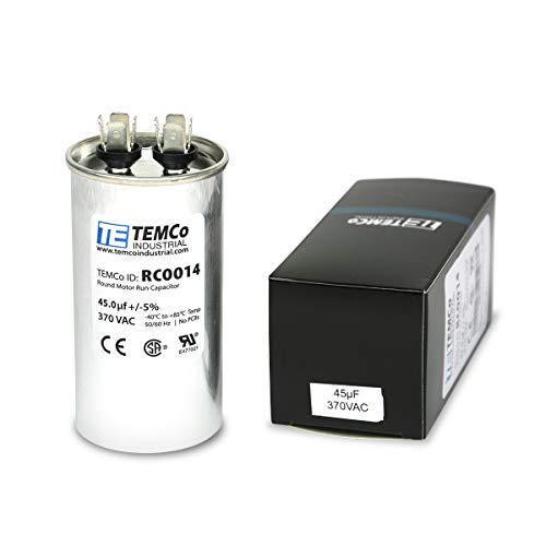 TEMCo Industrial TEMCo 45 uF Run Capacitor CBB65, 45 MFD, 370V, Round, 50/60Hz | for HVAC AC Fan, Motor, Blower Applications - Image 2