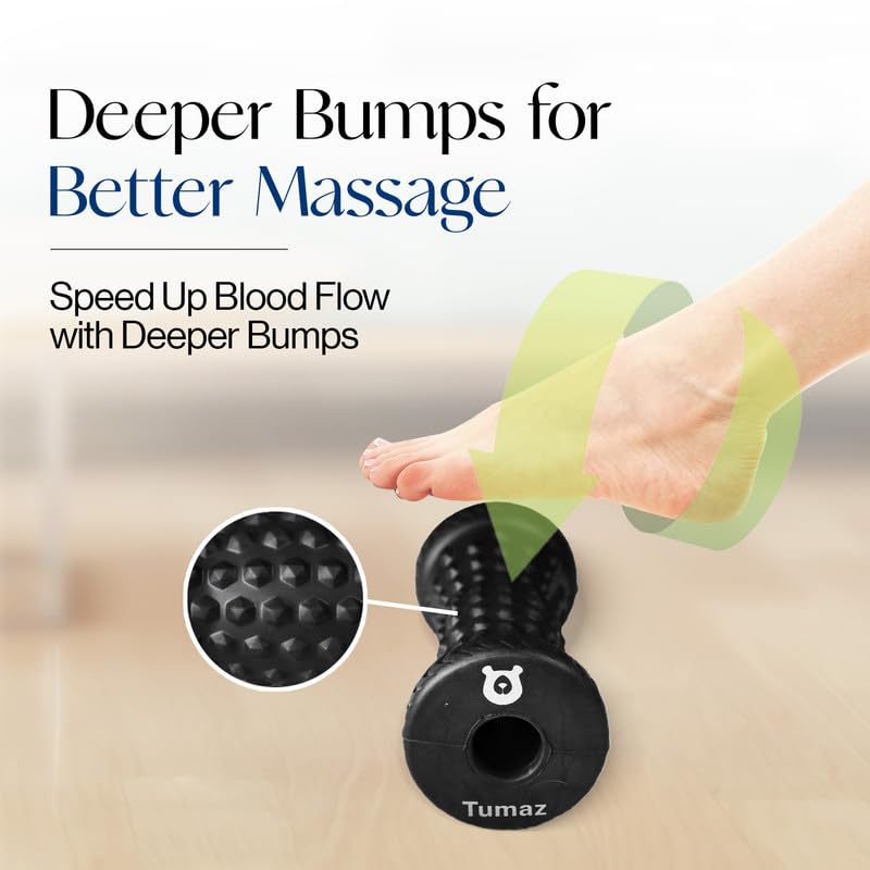 Tumaz Foot Roller [Upgraded Version with Deeper Bump] Ergonomic Designed Plantar Fasciitis Massage Roller for Relieving Plantar Fasciitis, Foot Arch Pain, Myofascial Pain Syndrome - Image 3
