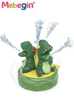 MEBEGIN Dinosaur Shape Water Spray Sprinkler for Kids, Garden Spinning Sprinkler Toys, Fun Rotating Outdoor Water Toy, Outdoor Toys for Summer Water Fun, 360° Wiggle Spray Rotating, No Battery, Fits All Hoses, Easy to Connect and Use  - Image 2