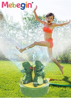 MEBEGIN Dinosaur Shape Water Spray Sprinkler for Kids, Garden Spinning Sprinkler Toys, Fun Rotating Outdoor Water Toy, Outdoor Toys for Summer Water Fun, 360° Wiggle Spray Rotating, No Battery, Fits All Hoses, Easy to Connect and Use  - Image 1
