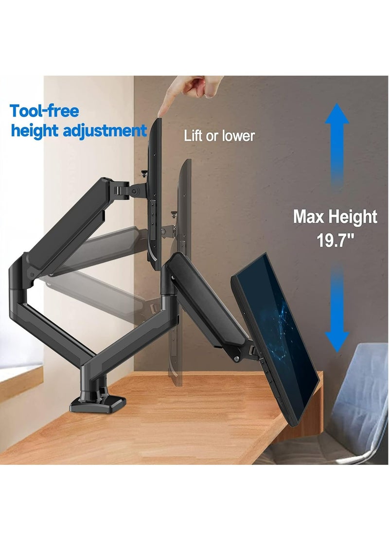 ANYOUI - Dual Monitor Mount Stand, Articulating Gas Spring Monitor Arm, Adjustable Monitor Stand, Monitor Desk Mount with Clamp and Grommet Base - Fits 13 to 32 Inch LCD Computer Monitors - Image 1