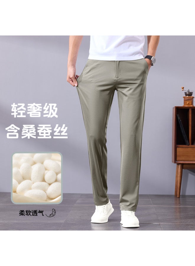 Tucano Simple Solid Color Men's Pants - Comfortable Breathable Casual Trousers For Men, Basic Versatile Bottoms - Image 2
