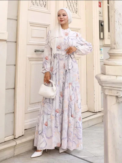 BIG DART BDART Buttoned Crew Neck Maxi Dress with Waistband