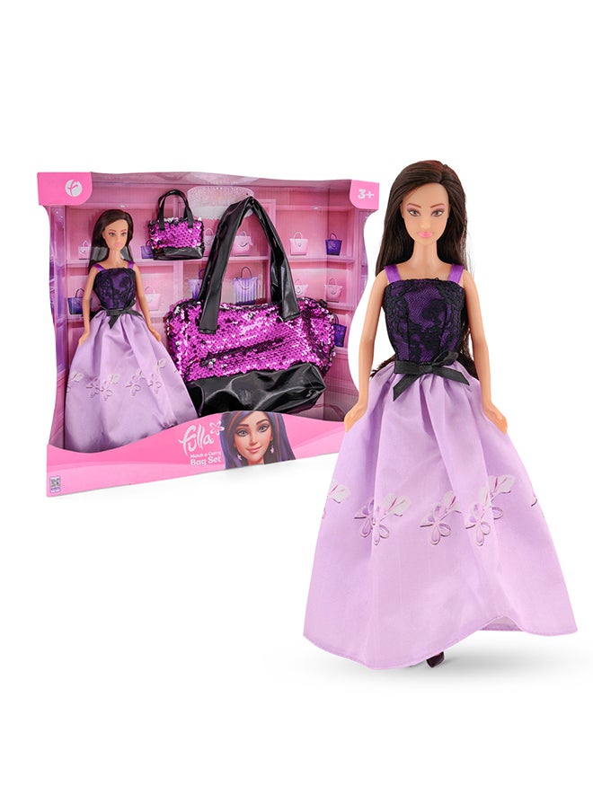 Fulla Doll With Carry Bag Set Includes Cute Doll, Small Matching Bag And Large Carry Case & Fun For Travel Play Gifting Or On-The-Go Adventures – Ideal For Kids Who Love Dolls, Perfect For Eid Gifting  - Image 1