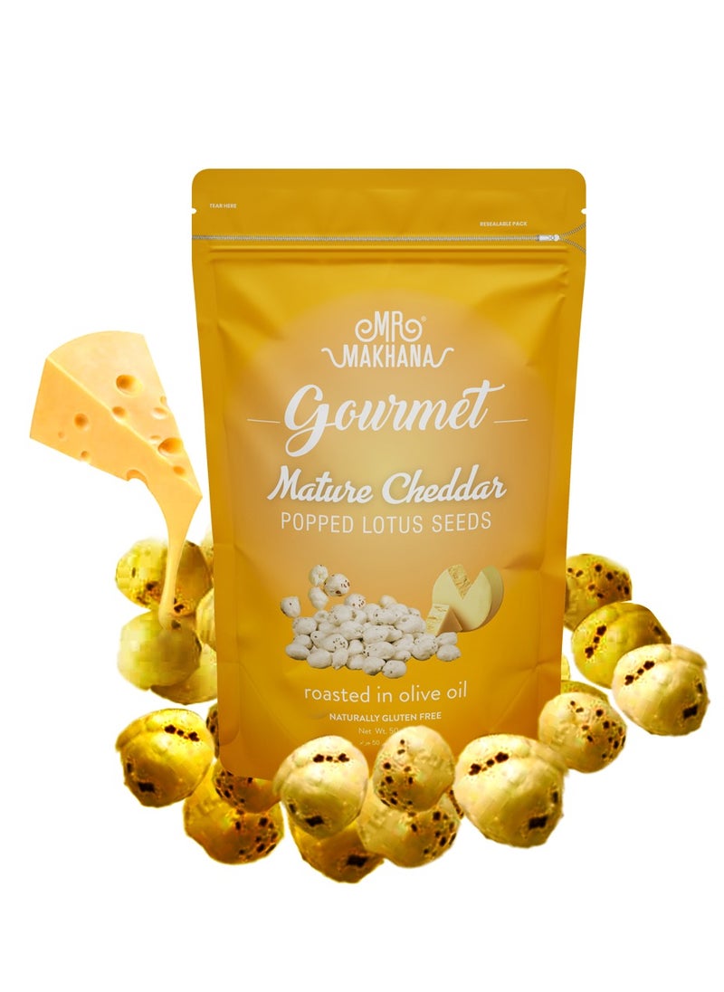 Mr Makhana Gourmet Mature Cheddar 50 Grams  - Image 1