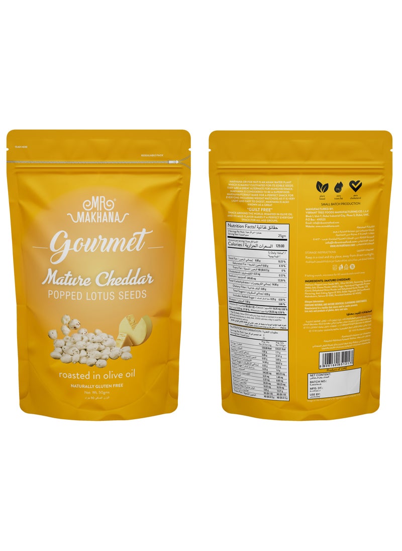 Mr Makhana Gourmet Mature Cheddar 50 Grams  - Image 2