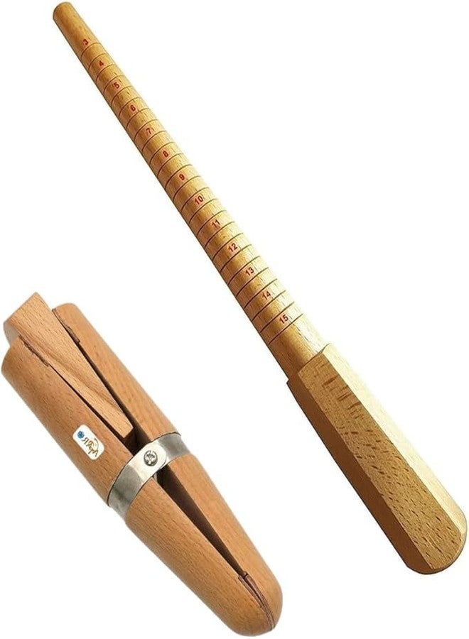 ATAR 1 Ps Ring Sizing Stick Mandrel Gauge Ring Sizer Wooden Ring Stick, 1Ps 6inch Wood Ring Clamp Holder ATL39 - Image 1