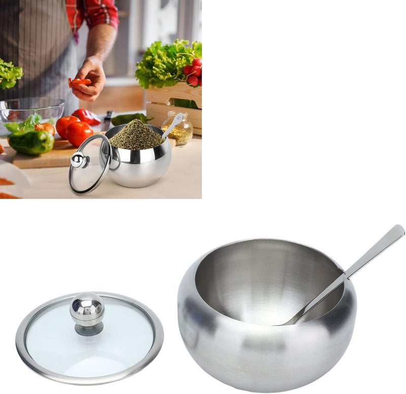 Stainless Steel Sugar Bowl with Clear Lid and Built in Spoon, Sugar Container with Rustproof and Oxidation, Sugar for, Dining Table, - Image 4