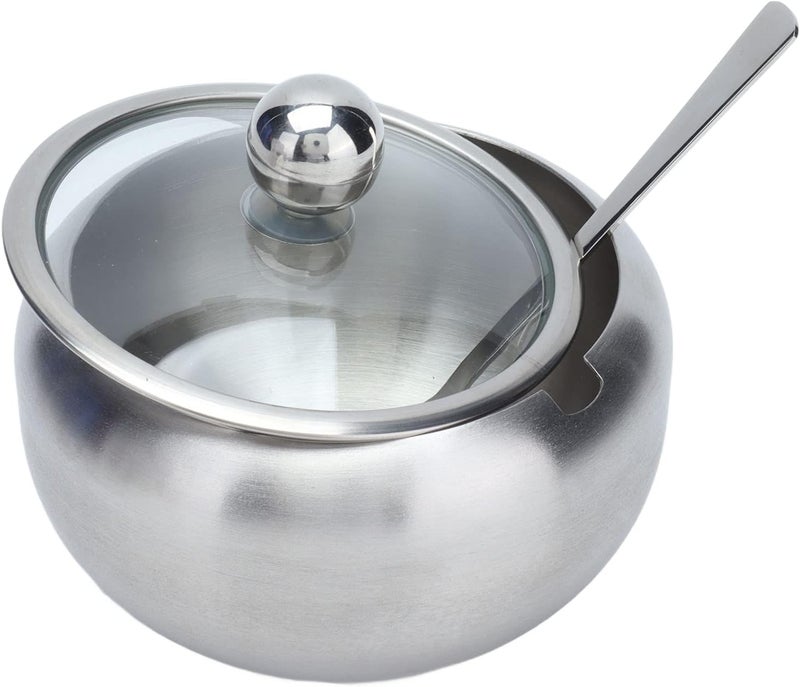 Stainless Steel Sugar Bowl with Clear Lid and Built in Spoon, Sugar Container with Rustproof and Oxidation, Sugar for, Dining Table, - Image 5