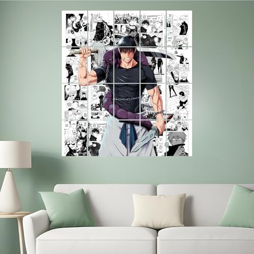 Posters Inc Jujutsu Kaisen Manga Panel Collage Art Kit, Anime Merchandise Wall Decoration Items for Living Room, Home Decor Birthday Gifts for Men, 300 GSM Print, A5 Size Paper with Sticker Set of 20 - Image 4