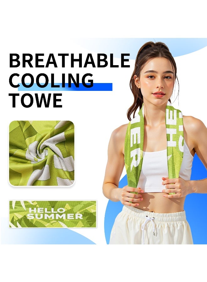 1 PCS Cooling Sports Towel 39"X11.8" Cold Feeling Towel for Gym Fitness Running Yoga Pilates Soft Quick Dry Breathable Lightweight Camping Towel Summer Hiking Climbing Workout Essentials(Bright Green) - Image 5