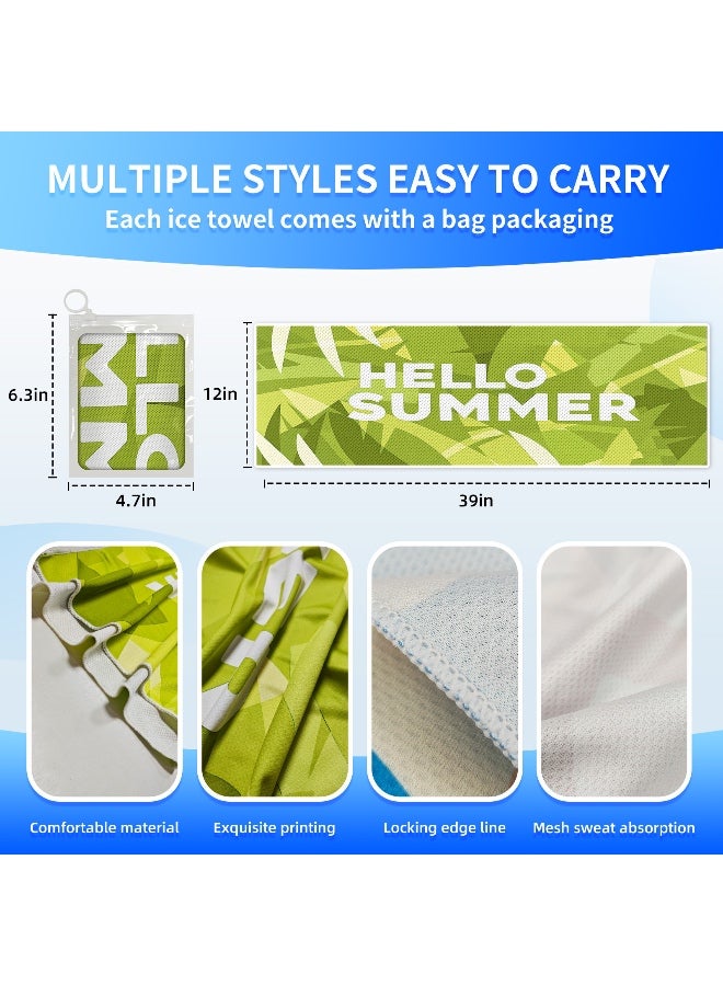 1 PCS Cooling Sports Towel 39"X11.8" Cold Feeling Towel for Gym Fitness Running Yoga Pilates Soft Quick Dry Breathable Lightweight Camping Towel Summer Hiking Climbing Workout Essentials(Bright Green) - Image 2