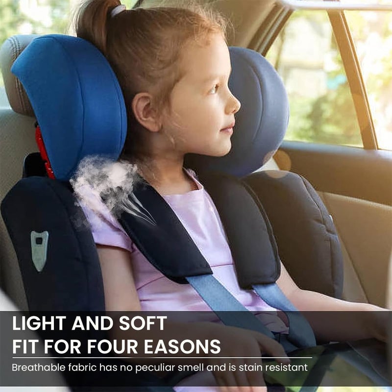 Hannea ® 3Pcs Baby Car Seat Belt Covers and Crotch Pad Set, Universal Adjustable Stroller Harness Strap Cushion for Newborn Infant and Kids, Pushchair Safety Seat Belt Protector - Image 2