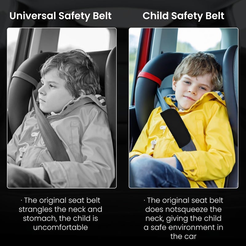 Hannea ® 3Pcs Baby Car Seat Belt Covers and Crotch Pad Set, Universal Adjustable Stroller Harness Strap Cushion for Newborn Infant and Kids, Pushchair Safety Seat Belt Protector - Image 3