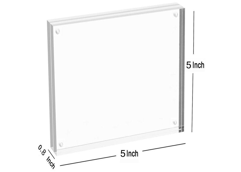 Magicool Magicool Premium Acrylic Photo Frame- Magnet Photo Frame -Double Sied Thick Desktop Frames (5x5 5 pack) - Image 2
