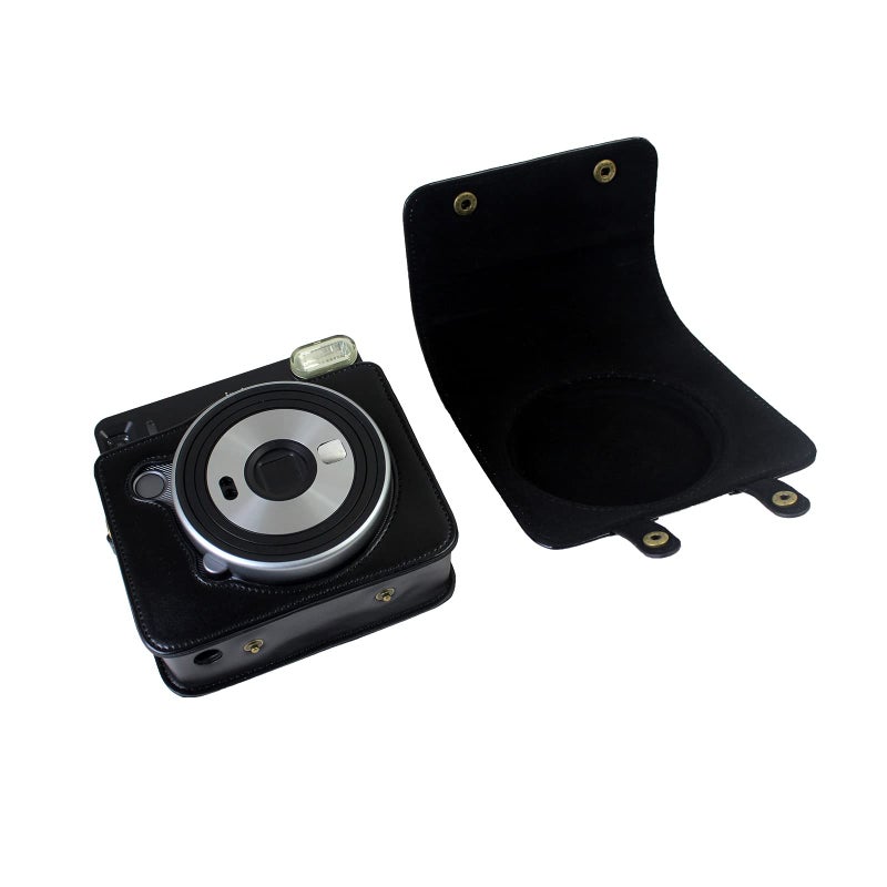 Rieibi Square SQ6 Case, Protective Case for Fujifilm Instax Square SQ6 Instant Camera, PU Leather Compact Cover with Adjustable Shoulder Strap, Black, Beauty Case - Image 5