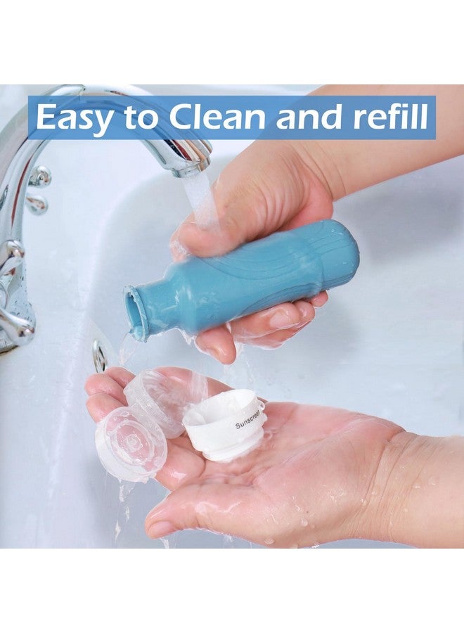 GLAMFIELDS Travel Bottles for Toiletries,TSA Approved 3oz size Leak Proof Silicone Containers for Shampoo, Conditioner,Easy to Squeeze and Portable, Essentials for Traveling (4 Pack) Black - Image 5