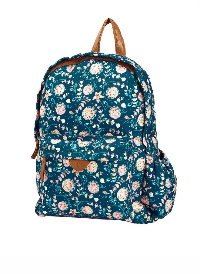 Chumbak Teal by Chumbak Blue Bloom Laptop backpack