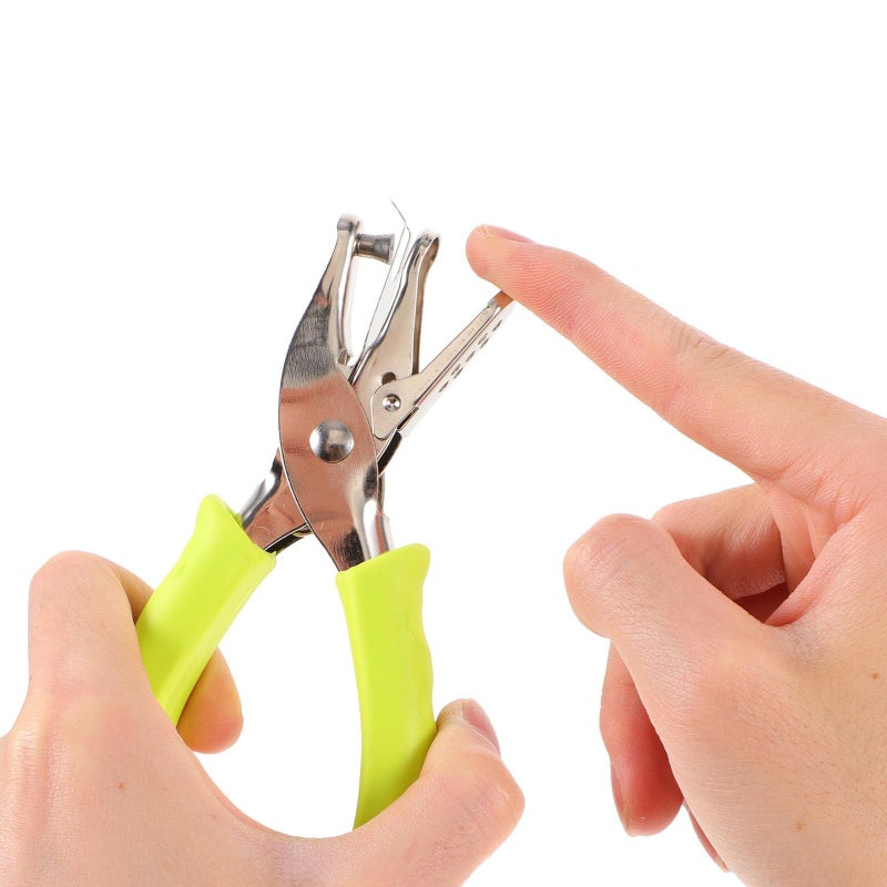 Metal Single Hole Punch 6mm Pink Green Portable Planner Craft Ticket Punch Set - Image 5