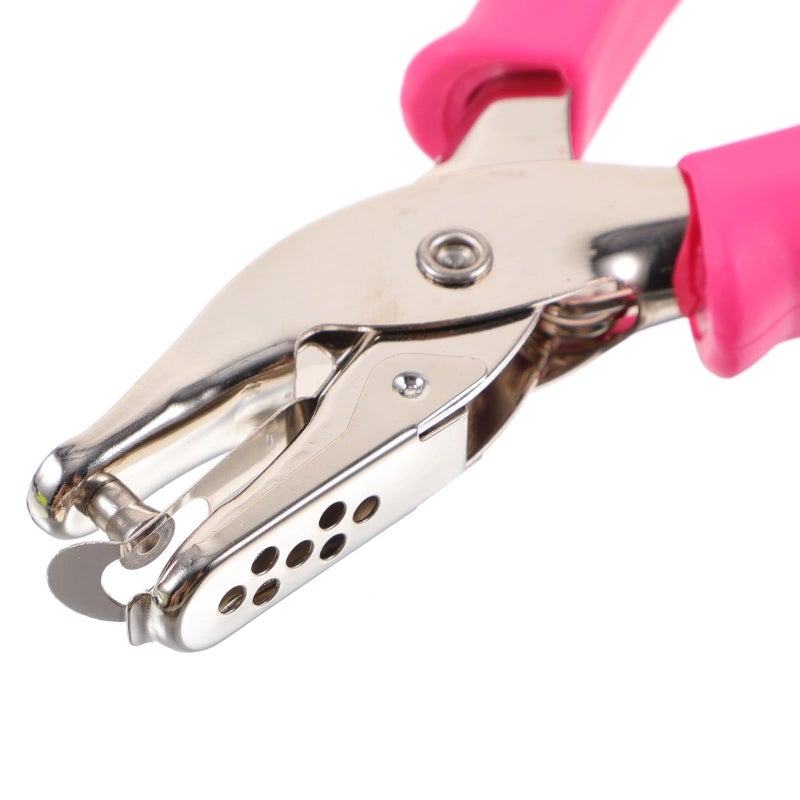 Metal Single Hole Punch 6mm Pink Green Portable Planner Craft Ticket Punch Set - Image 4