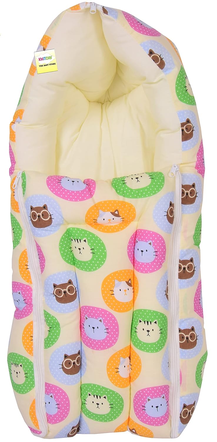 Kwitchy Baby Sleeping Bag New Born Carry Nest Wrapper 06 Months Yellow