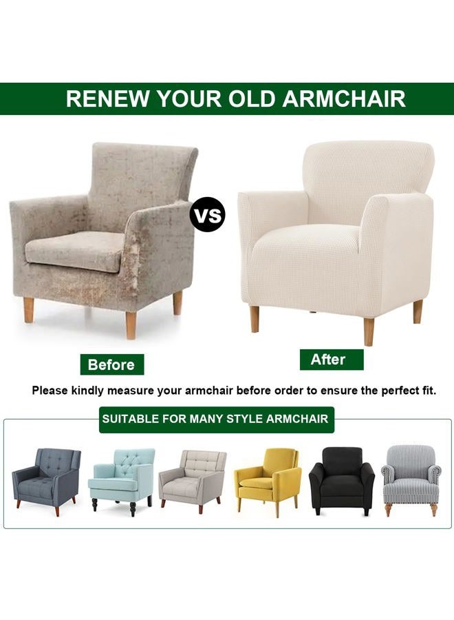 CRFATOP Stretch Mid Century Modern Armchair Slipcover 1-Piece Solid Accent Chair Covers with Arms Soft Waterproof Chair Slipcovers for Living Room Furniture Protector Office Reception Reading,A02 - Image 4