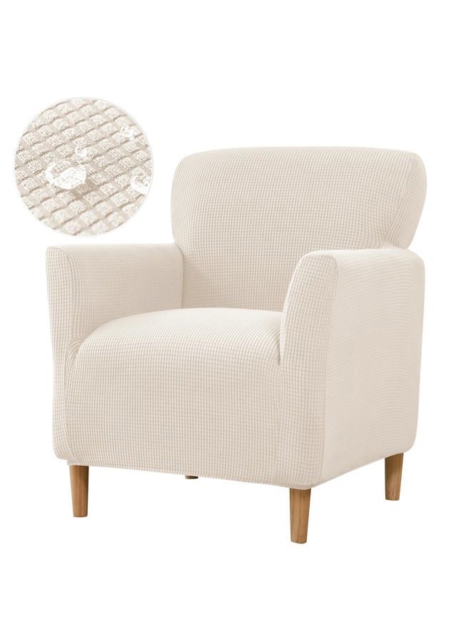 CRFATOP Stretch Mid Century Modern Armchair Slipcover 1-Piece Solid Accent Chair Covers with Arms Soft Waterproof Chair Slipcovers for Living Room Furniture Protector Office Reception Reading,A02 - Image 1