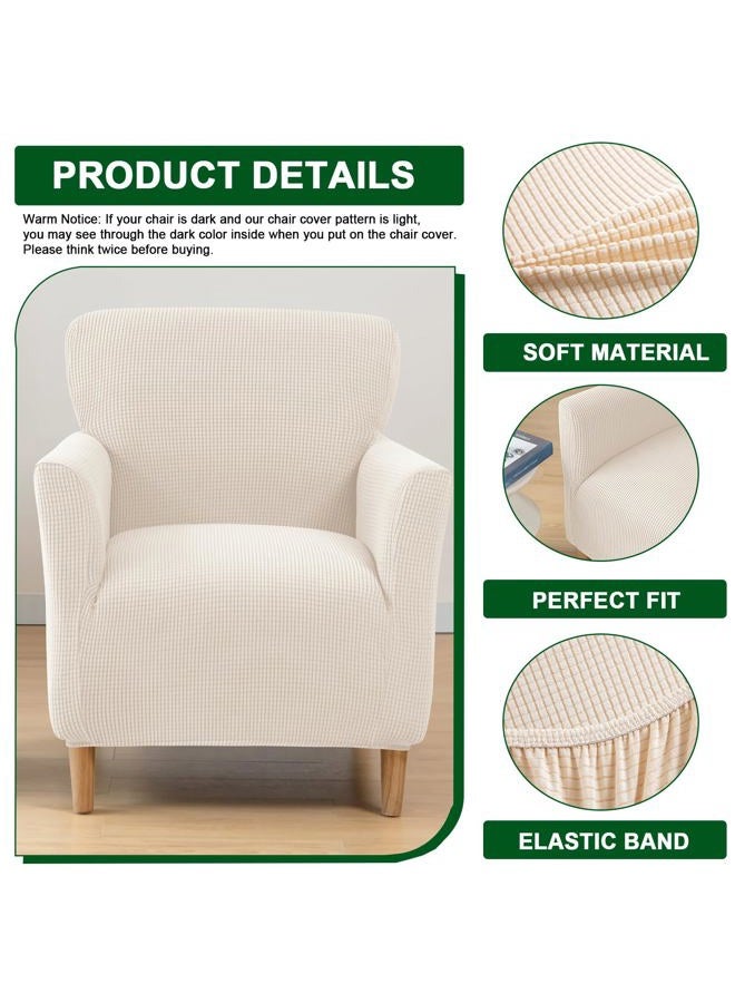 CRFATOP Stretch Mid Century Modern Armchair Slipcover 1-Piece Solid Accent Chair Covers with Arms Soft Waterproof Chair Slipcovers for Living Room Furniture Protector Office Reception Reading,A02 - Image 3
