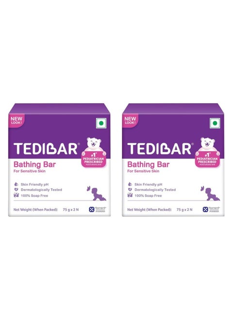 Tedibar Baby Bathing Bar 75 g Each Pack Of 2